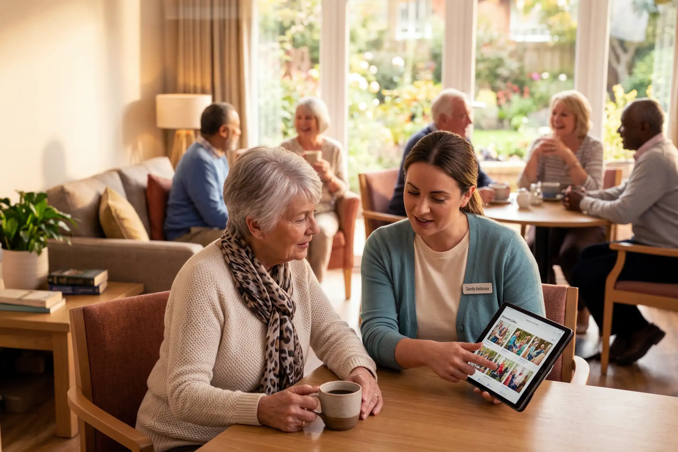 A care professional using Momentra 360 to support the people in their care.