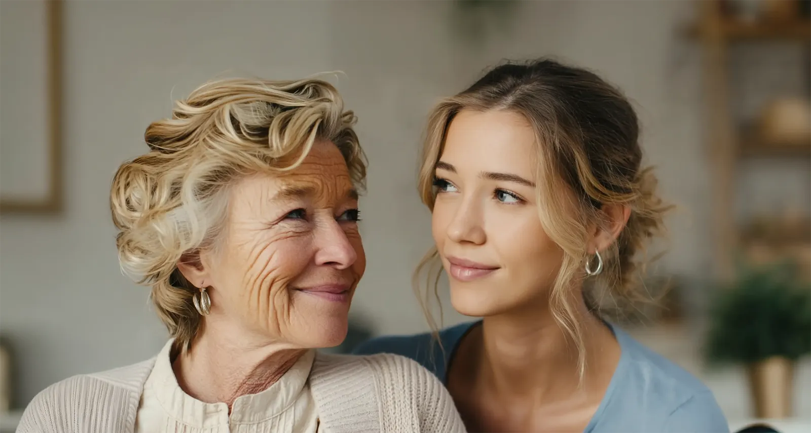 An older adult connecting with a family member