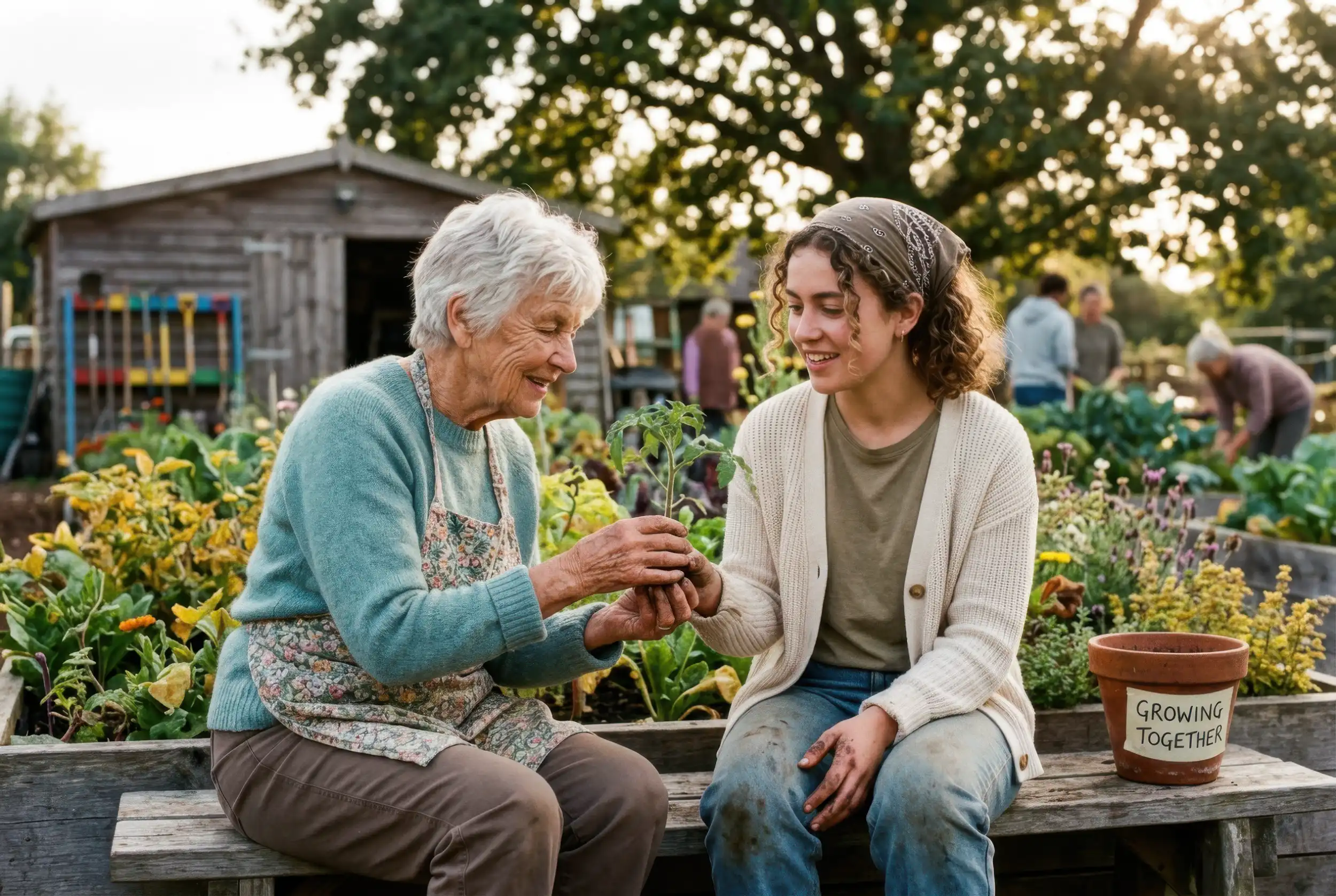 An older adult and a Momentra Care Ambassador connecting warmly during a visit.