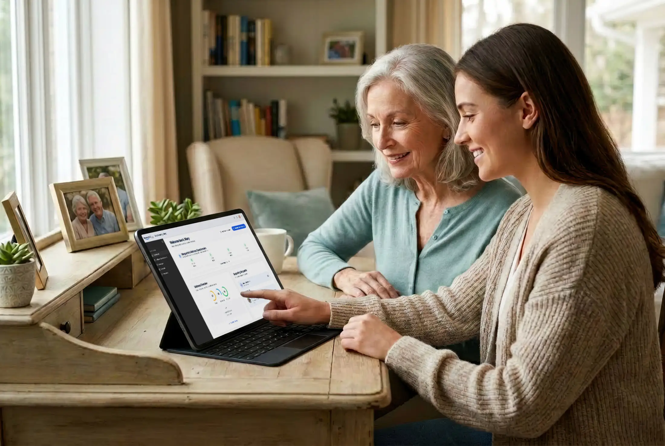An older adult sharing a moment of connection